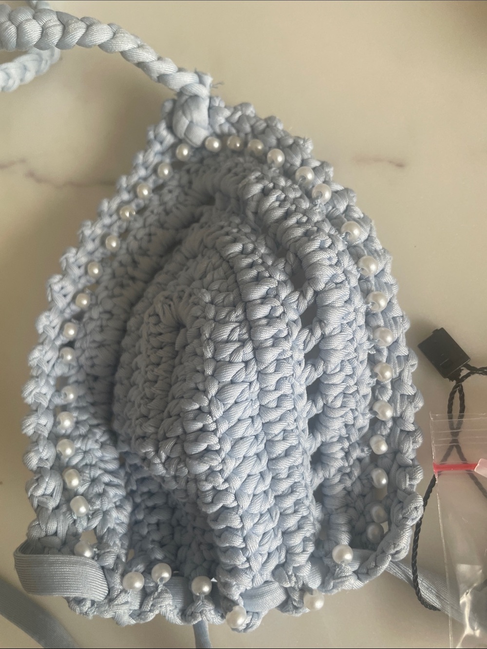 Crochet Triangle Bikini Set - Pale Blue #B8 - Picture 5 of 12